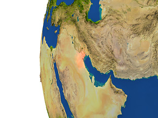 Image showing Kuwait on globe