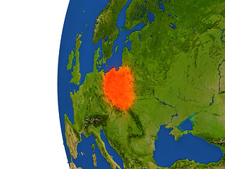 Image showing Poland on globe