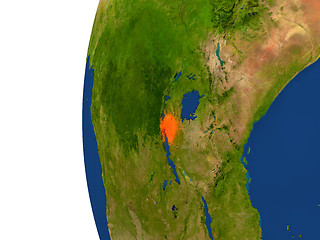 Image showing Burundi on globe