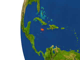 Image showing Jamaica on globe