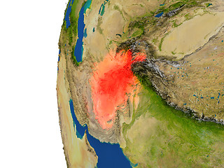 Image showing Afghanistan on globe