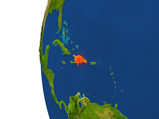 Image showing Dominican Republic on globe