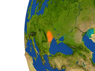 Image showing Moldova on globe