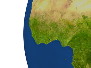 Image showing Ghana on globe