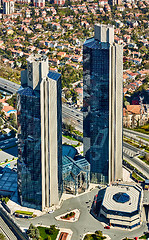 Image showing Istanbul, Turkey - April 3, 2017: Arial view the Levent Business District.