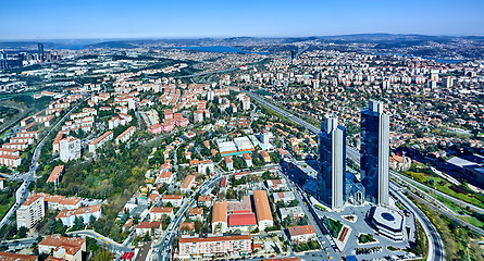 Image showing Istanbul, Turkey - April 3, 2017: Arial view the Levent Business District.