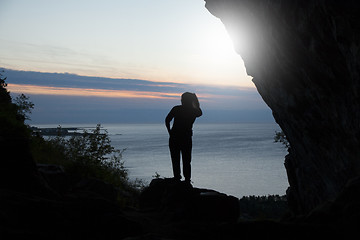 Image showing Woman in a Cave