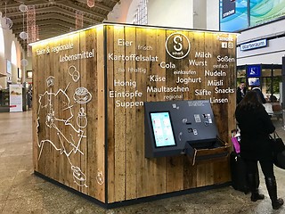 Image showing Vending machine offering fair produced local food and drinks