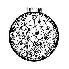 Image showing Handdrawn ball with geometric pattern