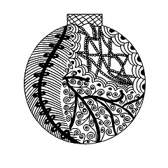 Image showing Handdrawn ball in black and white