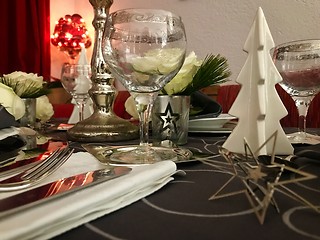 Image showing Table setting for celebration Christmas