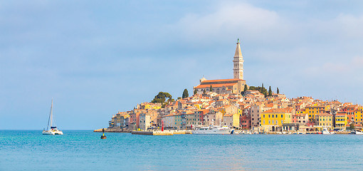 Image showing Panoramic view on old town Rovinj, Croatia.