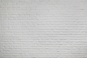 Image showing Old white brick wall background texture