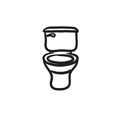 Image showing Lavatory bowl sketch icon.