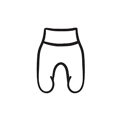 Image showing Baby romper sketch icon.