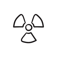 Image showing Ionizing radiation sign sketch icon.