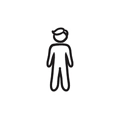 Image showing Businessman standing sketch icon.