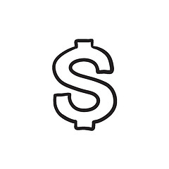 Image showing Dollar symbol sketch icon.