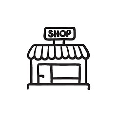 Image showing Shop store sketch icon.