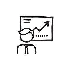 Image showing Businessman with infographic sketch icon.