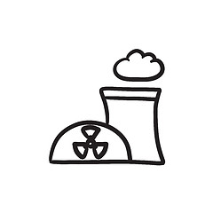 Image showing Nuclear power plant sketch icon.