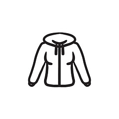 Image showing Hoodie sketch icon.