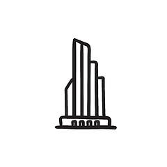 Image showing Skyscraper office building sketch icon.