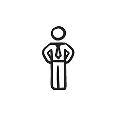 Image showing Businessman standing sketch icon.