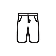 Image showing Male shorts sketch icon.