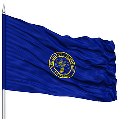 Image showing Evansville City Flag on Flagpole, USA