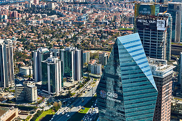 Image showing Istanbul, Turkey - April 3, 2017: Arial view the Levent Business District.