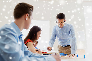 Image showing group of students and teacher at school classroom