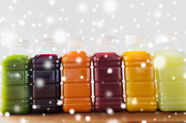 Image showing bottles with different fruit or vegetable juices