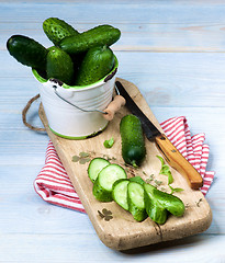 Image showing Fresh Raw Cucumbers