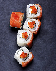 Image showing Salmon and Caviar Sushi