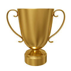 Image showing Gold trophy cup against a white background