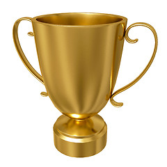 Image showing Gold trophy cup against a white background