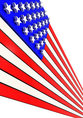 Image showing 3D Rendering of American Flag in Strong Perspective