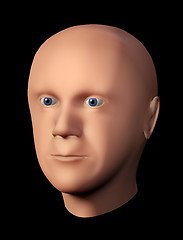 Image showing 3D rendering of a male head without hair