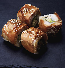 Image showing Smoked Eel Sushi