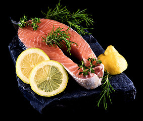 Image showing Raw Salmon Steak