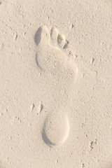 Image showing Footprint in the sand.
