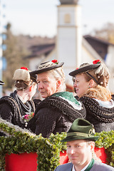 Image showing Hundham, Germany, Bavaria 04.11.2017: Leonhardi ride in the Bavarian Hundham