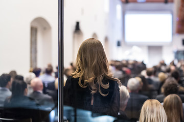 Image showing Audience in the lecture hall at business meeting.