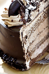 Image showing Slice of chocolate cake