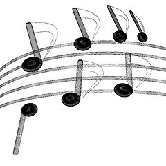 Image showing music notes  background. 3D illustration