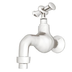 Image showing Metal water tap. 3d illustration