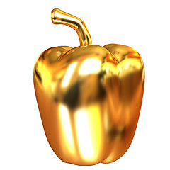 Image showing Gold bulgarian pepper. 3d illustration