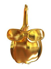 Image showing Gold Head of garlic with sun glass front \