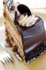 Image showing Slice of chocolate cake